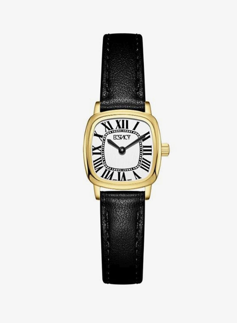 ECSTACY Women's Leather Analog Watch E25502-GLBW - 21mm mm - Image 1