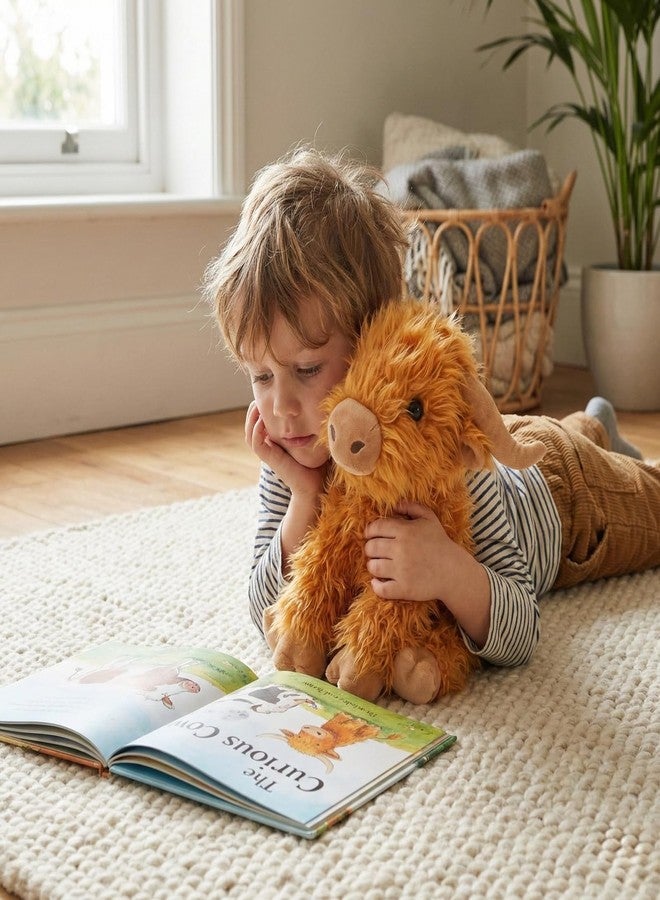WEIGEDU Highland Cow Stuffed Animal Plush Toy – 12” Soft Fluffy Cuddly Cattle with Horns – Realistic Highland Bull for Kids & Collectors – Brown - Image 5