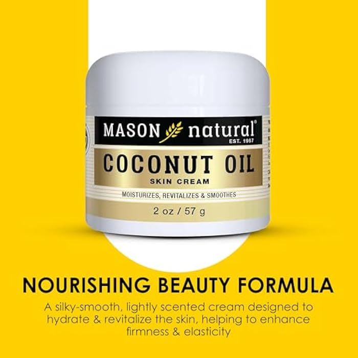 MASON NATURAL Coconut Oil Beauty Cream, Hydrating Moisturizer With Collagen for Smooth & Firm Skin, 2 oz - Image 4