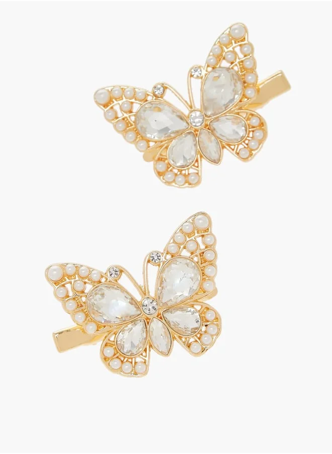 فلورا بيلا من شو إكسبرس Girls 3-Piece Glitter Embellished Sling Bag And Hairclip Set Ramadan Collection