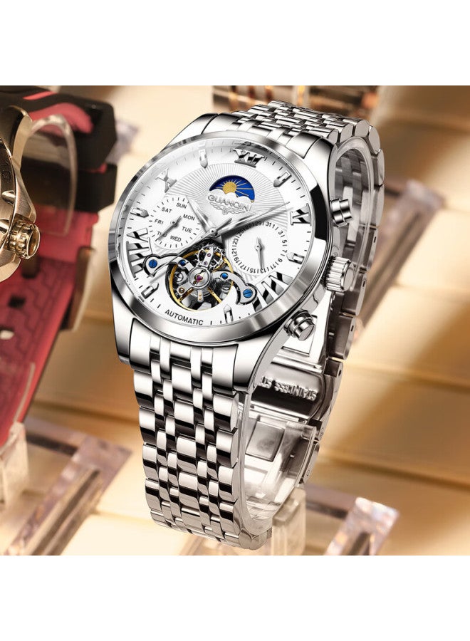 GUANQIN Guangqin Men's Watch, Fashionable Skeleton Tourbillon Mechanical Watch, Fully Automatic Multifunctional Business Brand National Watch, High-end Men's Wrisch - Image 2