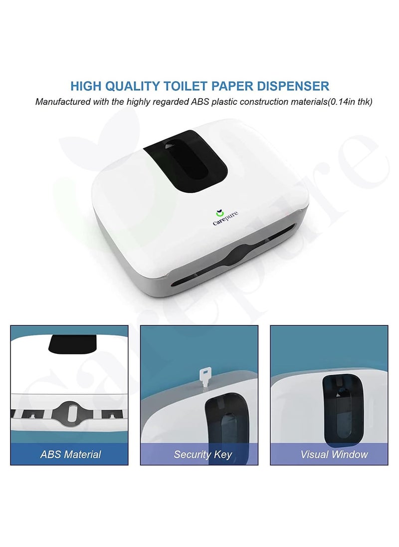 Carepure - Carepure MFold Tissue Paper Towel Holder Dispenser M N Z Multi Fold Tissue Paper Holder Dispenser Free with 2 Packet MFold Tissue Refill - Image 1