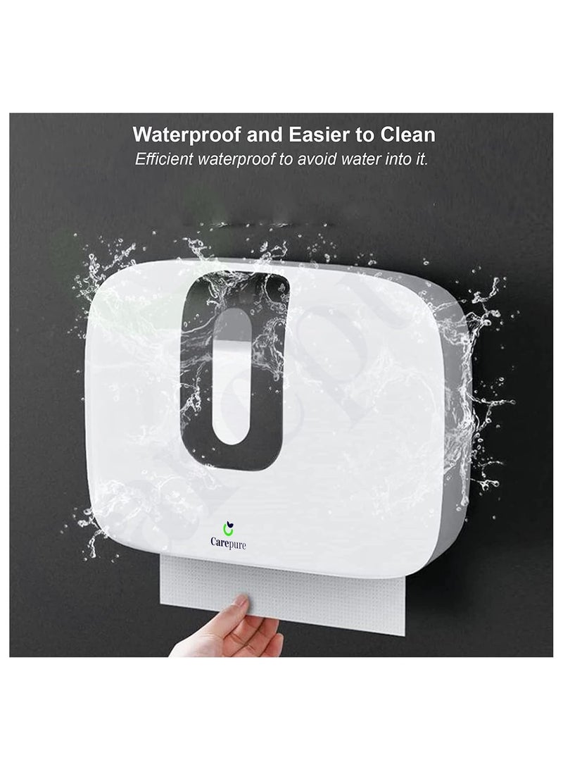 Carepure - Carepure MFold Tissue Paper Towel Holder Dispenser M N Z Multi Fold Tissue Paper Holder Dispenser Free with 2 Packet MFold Tissue Refill - Image 1