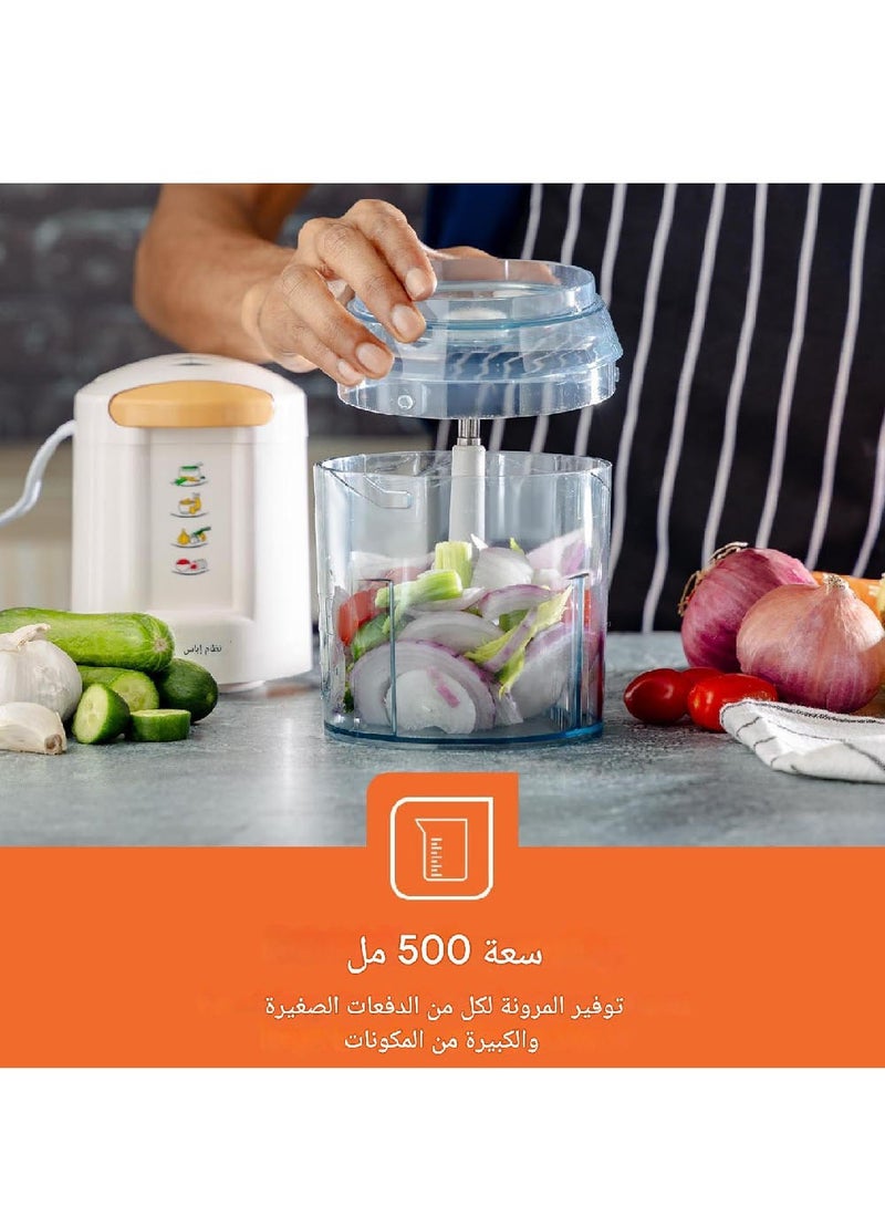 قطاعة بصل بشفرة مزدوجة 500 مل 150 واط شفاف/ أحمر DX2050