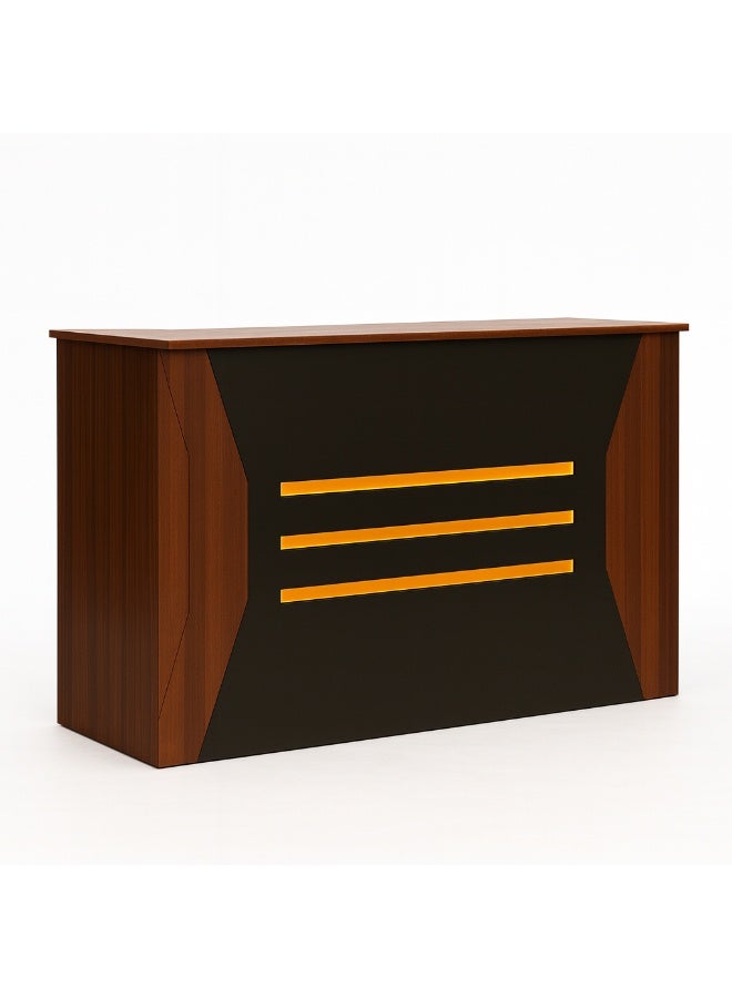 Karnak Modern Wooden Reception Desk with Lockable Drawers | Office Front Counter & Welcome Table for Business Office UAE - Image 1