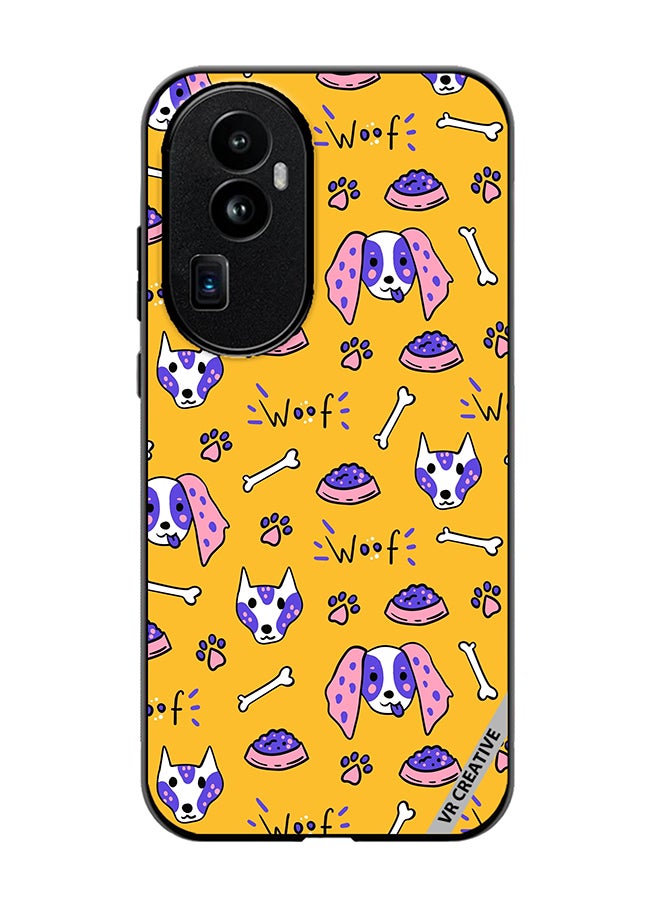 VR CREATIVE Protective Case Cover For Oppo Reno 10 Pro Plus Dogs Funny Doodle Seamless Pattern Design Multicolour - Image 1