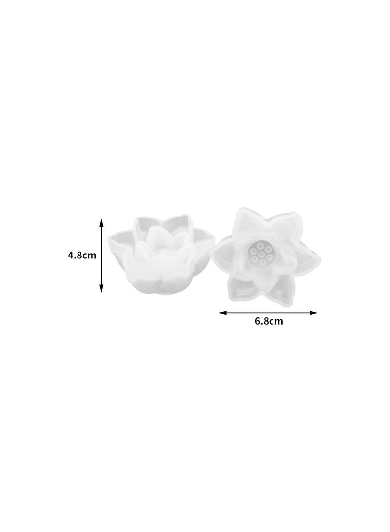 GGOOT Lotus Candle Silicone Mold - Lotus-Shape Chocolate Cookie Candy Fondant Baking Mould | Mirror Flower Shape Candy Fondant Chocolate Baking Molds for DIY Wax Craft Home Decoration  - Image 2