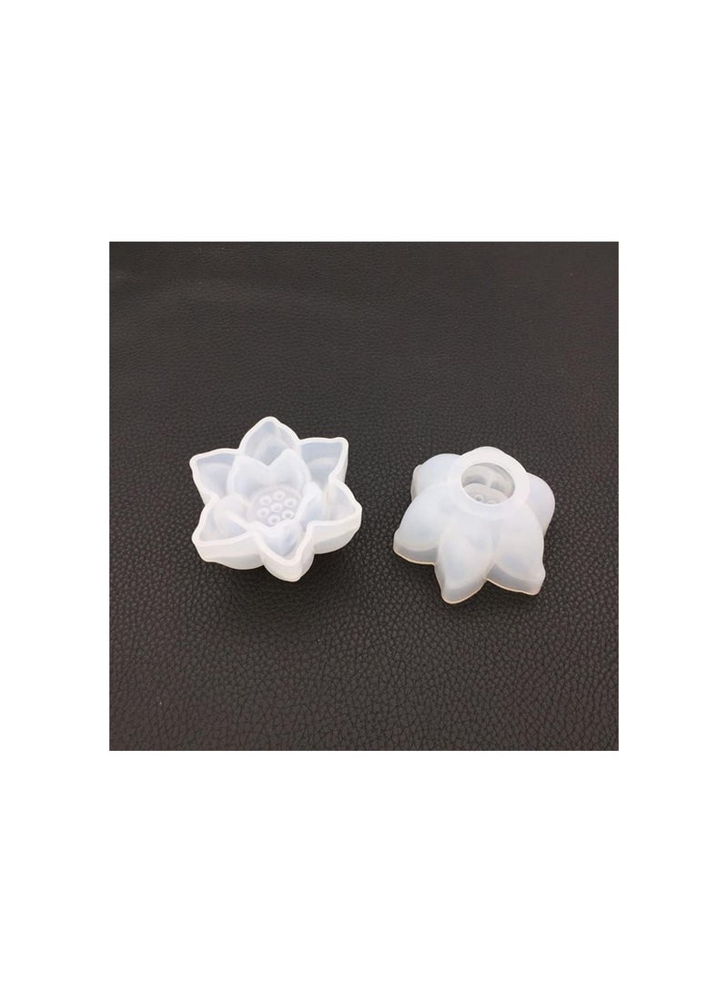 GGOOT Lotus Candle Silicone Mold - Lotus-Shape Chocolate Cookie Candy Fondant Baking Mould | Mirror Flower Shape Candy Fondant Chocolate Baking Molds for DIY Wax Craft Home Decoration  - Image 3