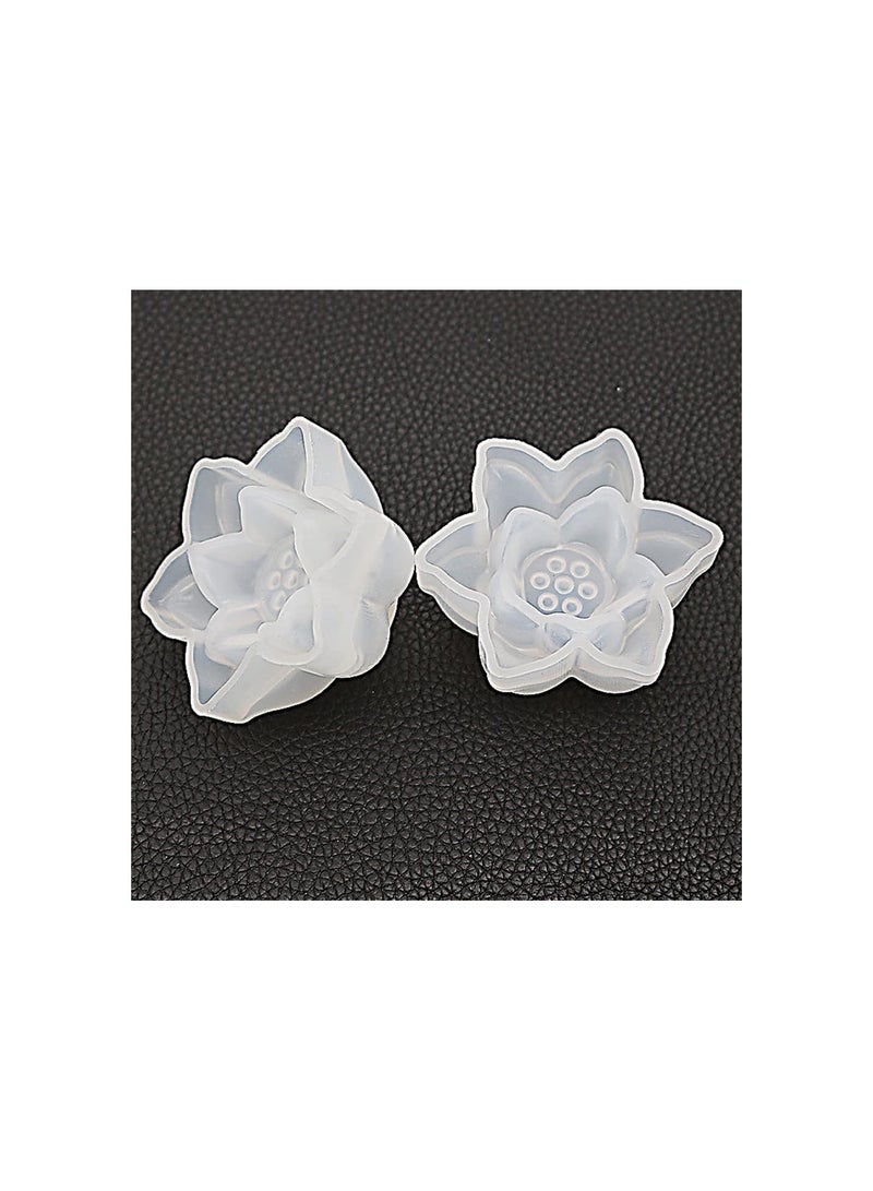 GGOOT Lotus Candle Silicone Mold - Lotus-Shape Chocolate Cookie Candy Fondant Baking Mould | Mirror Flower Shape Candy Fondant Chocolate Baking Molds for DIY Wax Craft Home Decoration  - Image 5