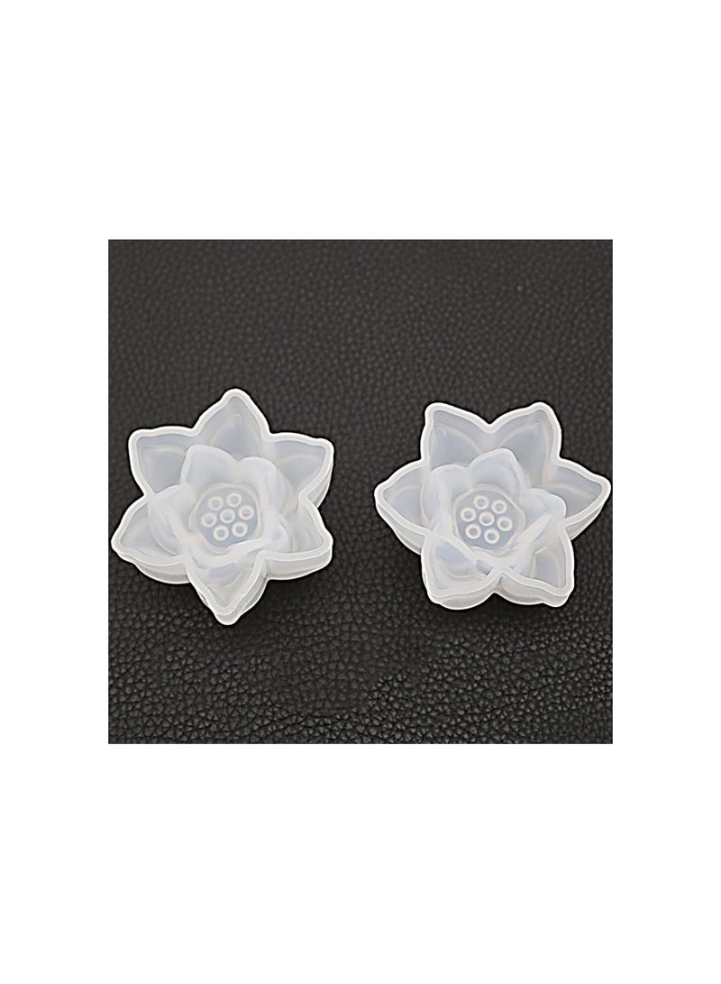 GGOOT Lotus Candle Silicone Mold - Lotus-Shape Chocolate Cookie Candy Fondant Baking Mould | Mirror Flower Shape Candy Fondant Chocolate Baking Molds for DIY Wax Craft Home Decoration  - Image 4