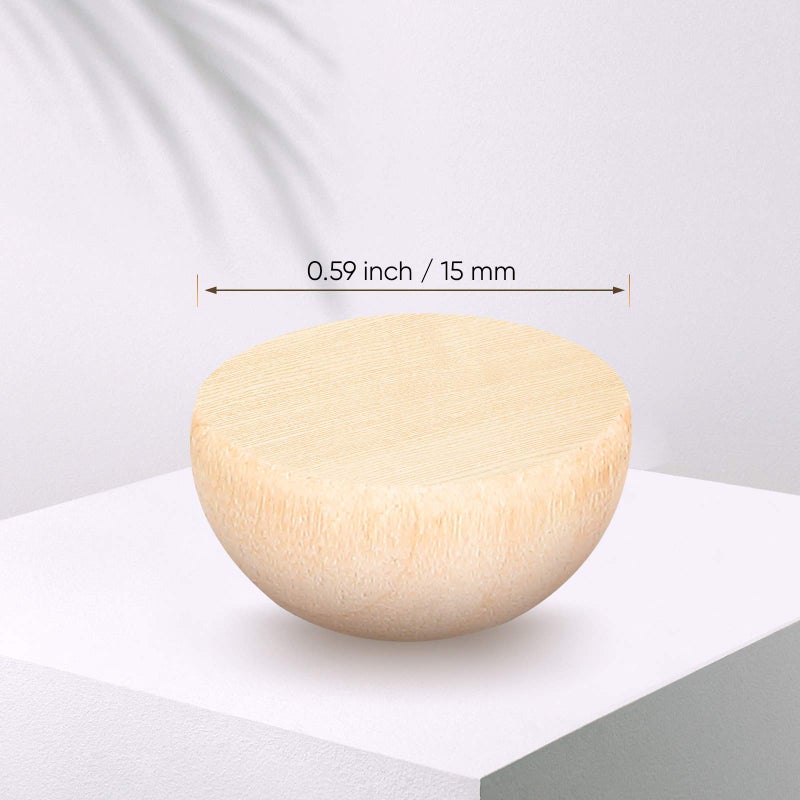 Yaomiao 200 Pieces Half Wooden Beads Unfinished Split Wood Balls Half Crafts Natural Balls for Paint DIY Christmas Ornament DIY Projects Crafts Arts (Natural Wood Color) - Image 3