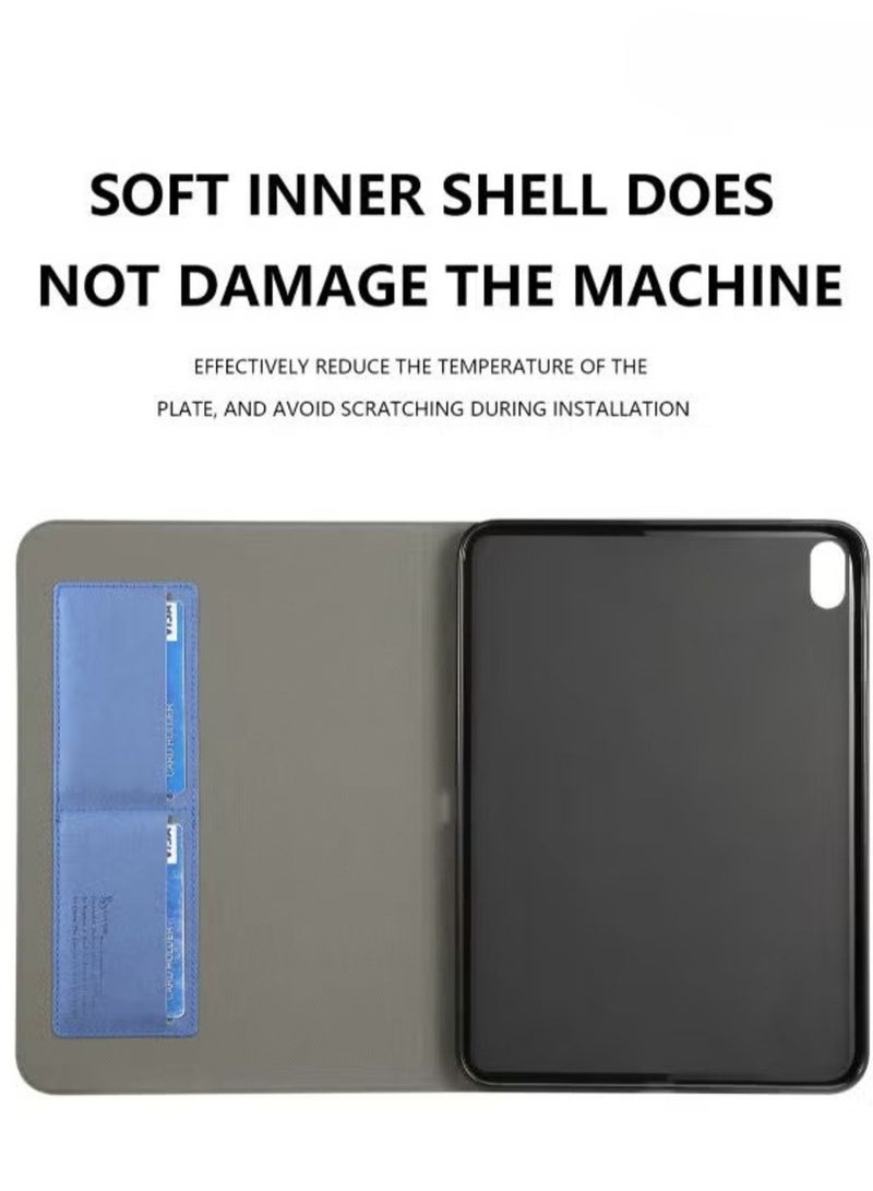 ELTRAZONE Ultra-Thin Cloth Pattern Stand Case for Samsung Galaxy Tab T560/T561 – Navy Blue - Image 4