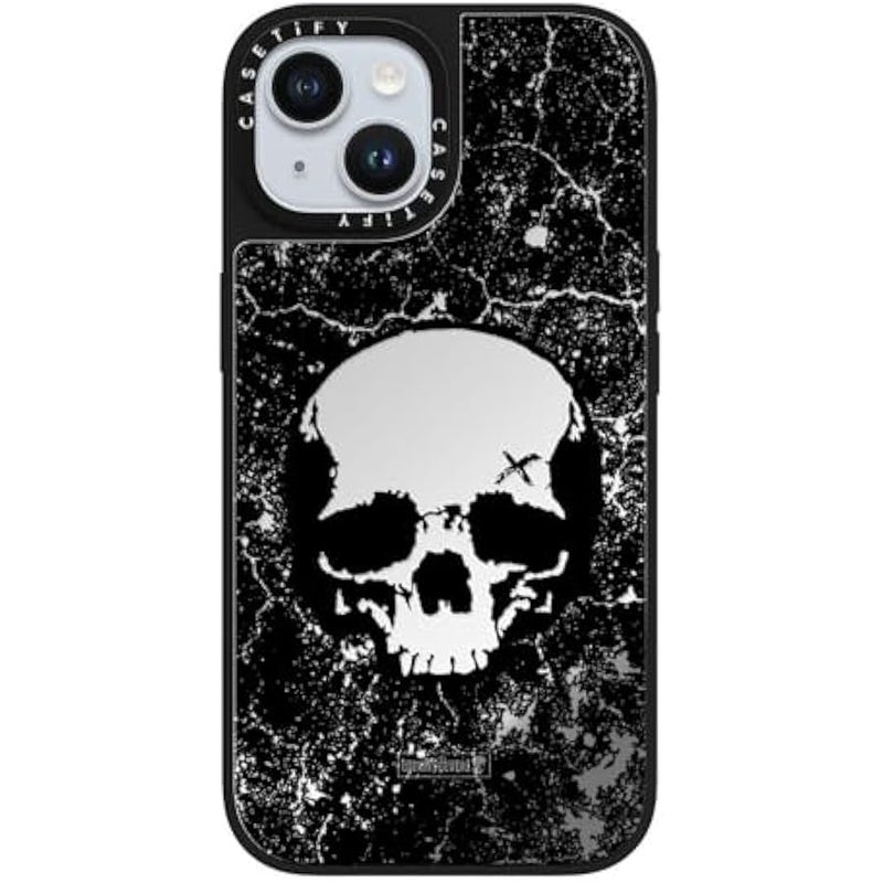 Casetify Mirror iPhone 15 Case 【Reflective / 4.9ft Drop Protection/Compatible with Magsafe】 - Definitely Distressed - Silver on Black - Image 4