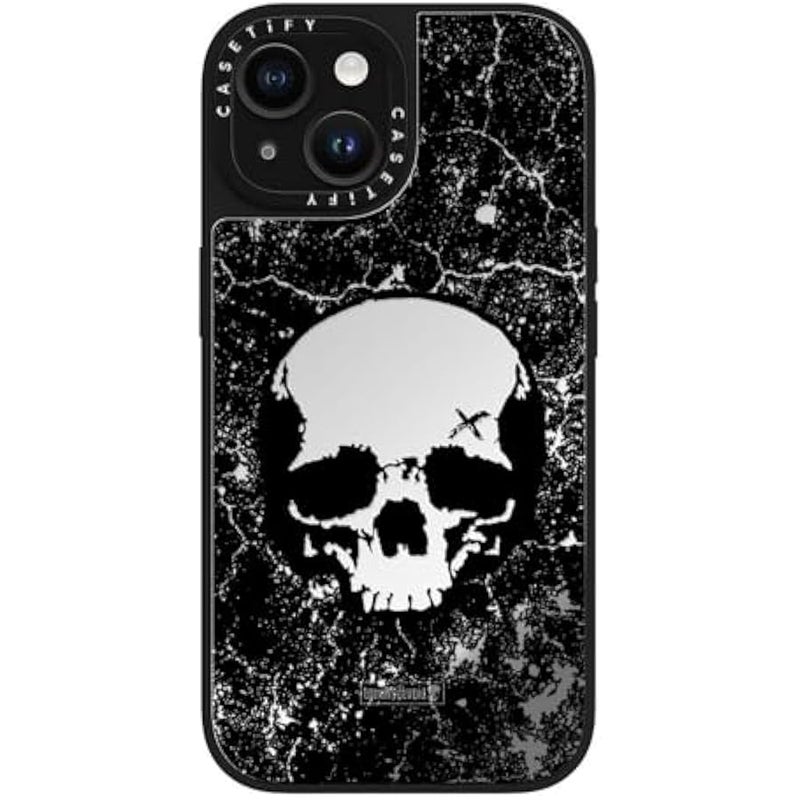 Casetify Mirror iPhone 15 Case 【Reflective / 4.9ft Drop Protection/Compatible with Magsafe】 - Definitely Distressed - Silver on Black - Image 5