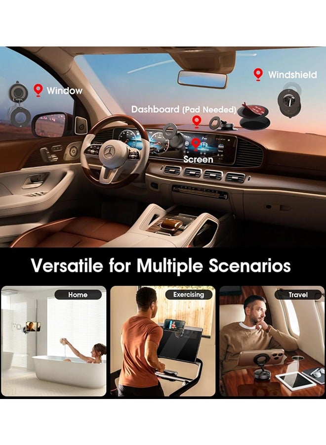 فيب هوم حامل الهاتف المغناطيسي القوي للسيارة ، فوق الفراغ كوب امتصاص الهاتف جبل حاملات الهاتف الخلوي 360 درجة لملحقات السيارة الخاصة بك لآيفون 16 15 14 13 12 أندرويد - Image 2