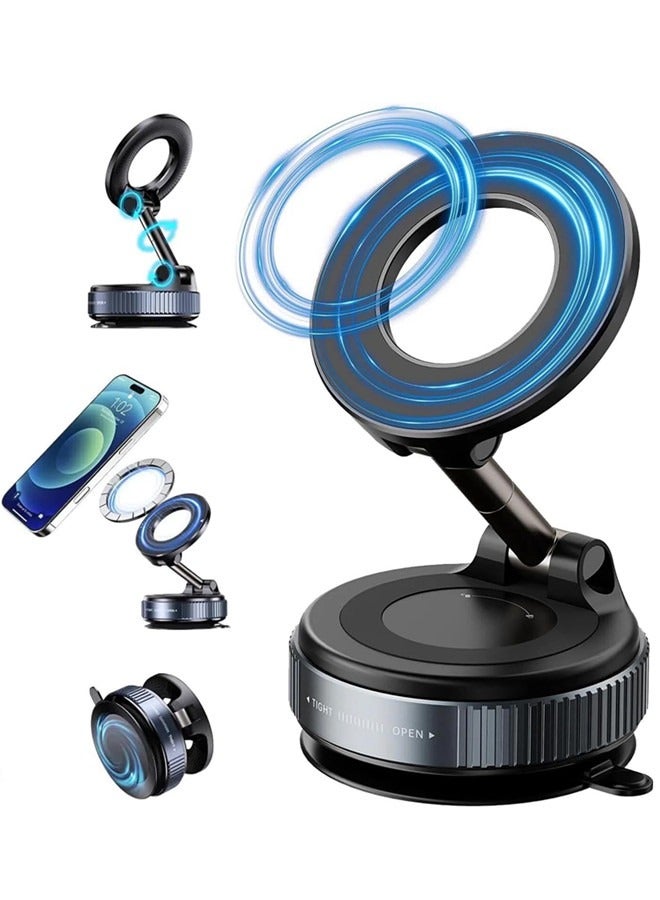 فيب هوم حامل الهاتف المغناطيسي القوي للسيارة ، فوق الفراغ كوب امتصاص الهاتف جبل حاملات الهاتف الخلوي 360 درجة لملحقات السيارة الخاصة بك لآيفون 16 15 14 13 12 أندرويد - Image 1