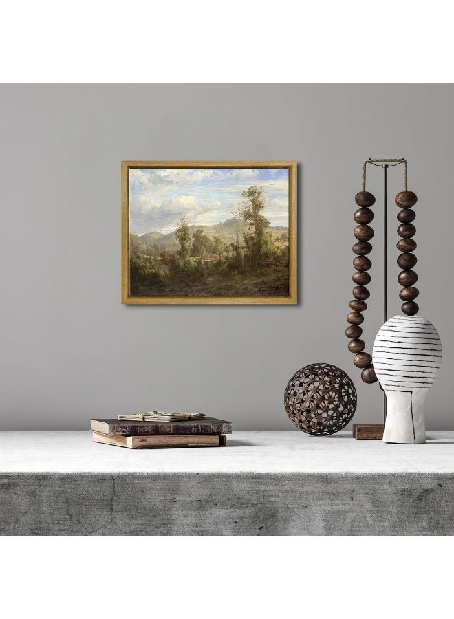 Pyradecor Vintage Canvas Wall Art Retro Natural Wood Framed Home Decor - Image 2