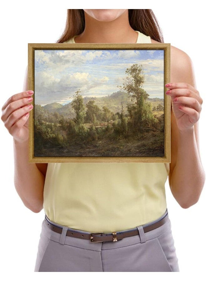 Pyradecor Vintage Canvas Wall Art Retro Natural Wood Framed Home Decor - Image 4