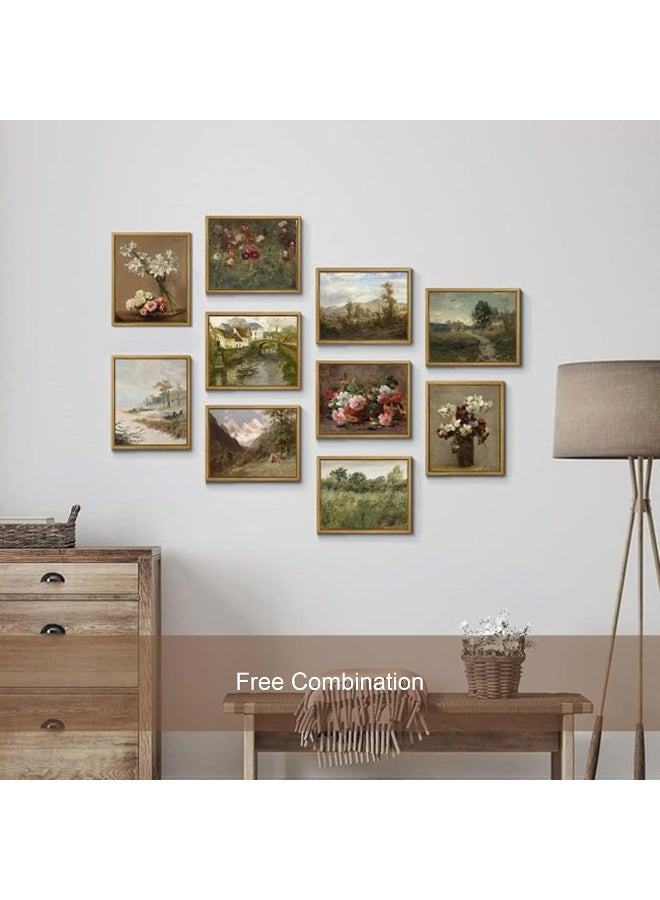 Pyradecor Vintage Canvas Wall Art Retro Natural Wood Framed Home Decor - Image 5