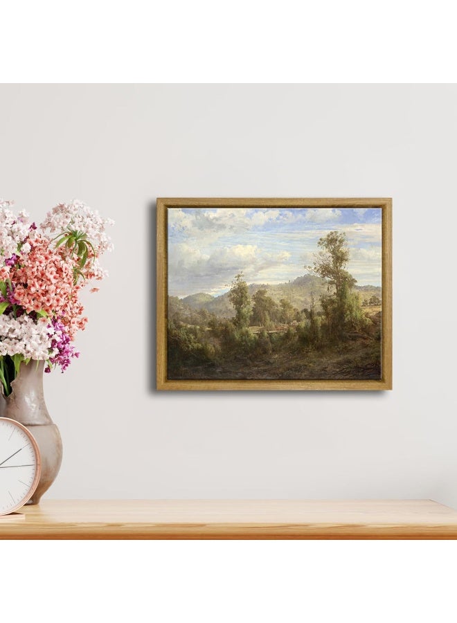 Pyradecor Vintage Canvas Wall Art Retro Natural Wood Framed Home Decor - Image 3