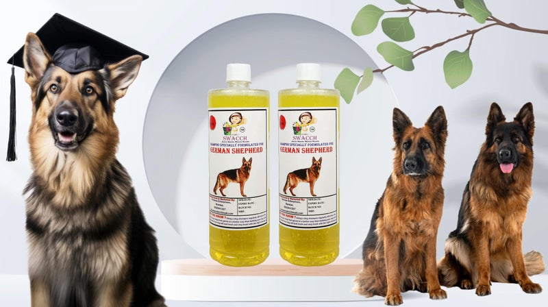 SWACCH Shampoo Specially FORMULATED for German Shepherd (1 Litre) (Pack of 2) Lemon - Image 2