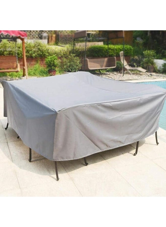 Loveseat Cover, 420D Oxford Patio Slipcover Windproof, Waterproof and Anti-UV Rectangular Table Cover 78.8x78.7x33.5 Inch(200x200x85cm) Silver - Image 4
