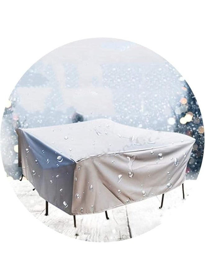 Loveseat Cover, 420D Oxford Patio Slipcover Windproof, Waterproof and Anti-UV Rectangular Table Cover 78.8x78.7x33.5 Inch(200x200x85cm) Silver - Image 1