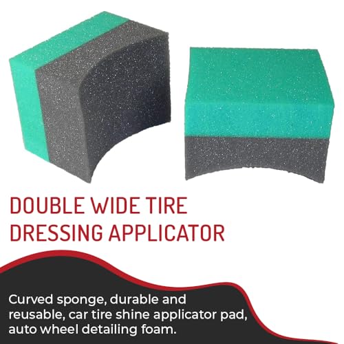 Hi-Tech Tire Dressing Applicator 12 Pack - Durable and Reusable, Contoured Tire Shine and Dressing Sponge for Your Car's Wheels - Image 2