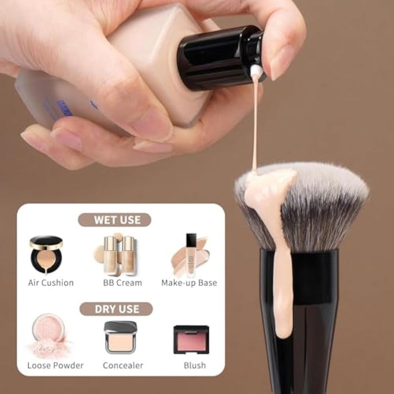 Cosmetics Loose Powder Brush - Synthetic Powder Foundation Brush for Blush & Foundation Makeup Blending - Cruelty Free - Image 2