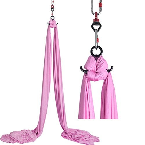 Dasking Aerial Silks Starter Kit - Durable 11Yards of Aerial Yoga Hammock with Hardware, Aerial Swing for Acrobatic Flying Yoga & All Levels (Aerial Rigging Point Up to 14ft) - Image 5