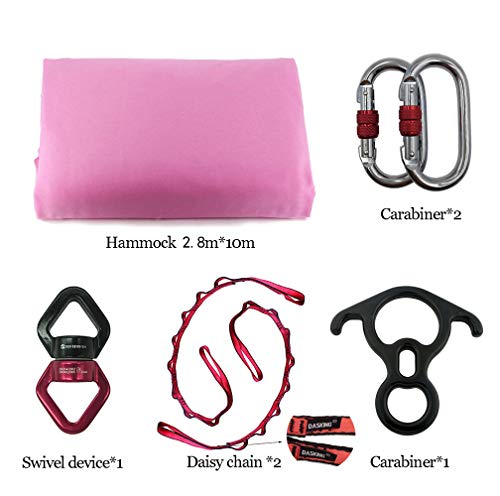 Dasking Aerial Silks Starter Kit - Durable 11Yards of Aerial Yoga Hammock with Hardware, Aerial Swing for Acrobatic Flying Yoga & All Levels (Aerial Rigging Point Up to 14ft) - Image 2