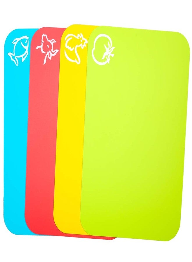 Carrollar Small Flexible Plastic Cutting Board Mats, Cutting Boards Mats With Food Icons, Gripped Back and Dishwasher Safe, Set of 4 (7.5x11.4inch) - Image 5