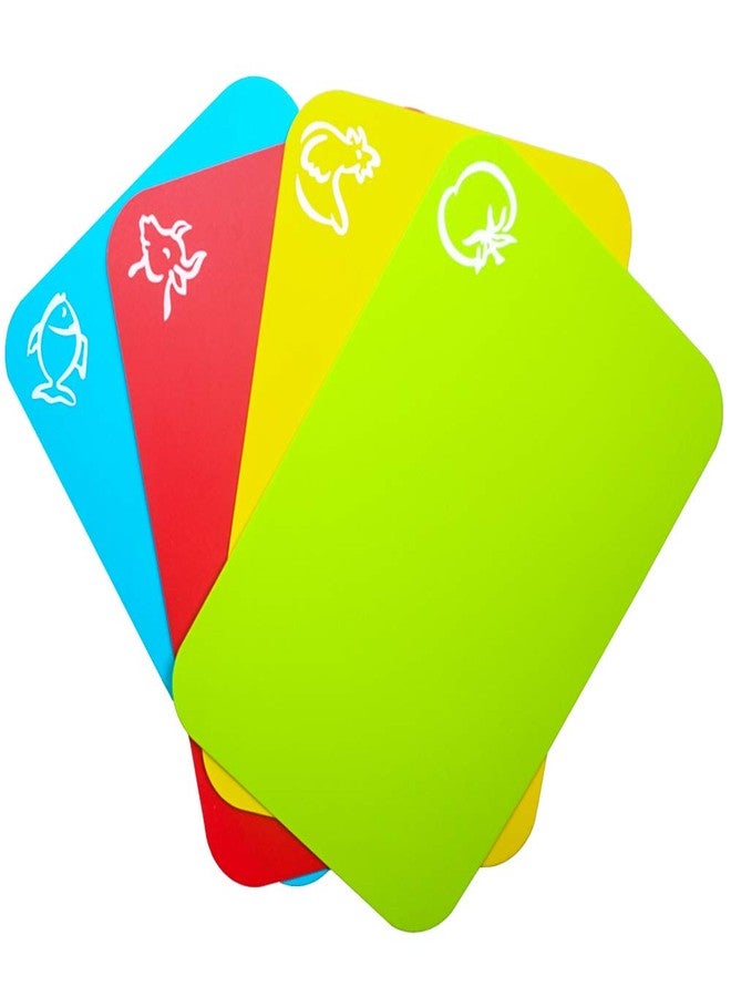 Carrollar Small Flexible Plastic Cutting Board Mats, Cutting Boards Mats With Food Icons, Gripped Back and Dishwasher Safe, Set of 4 (7.5x11.4inch) - Image 2