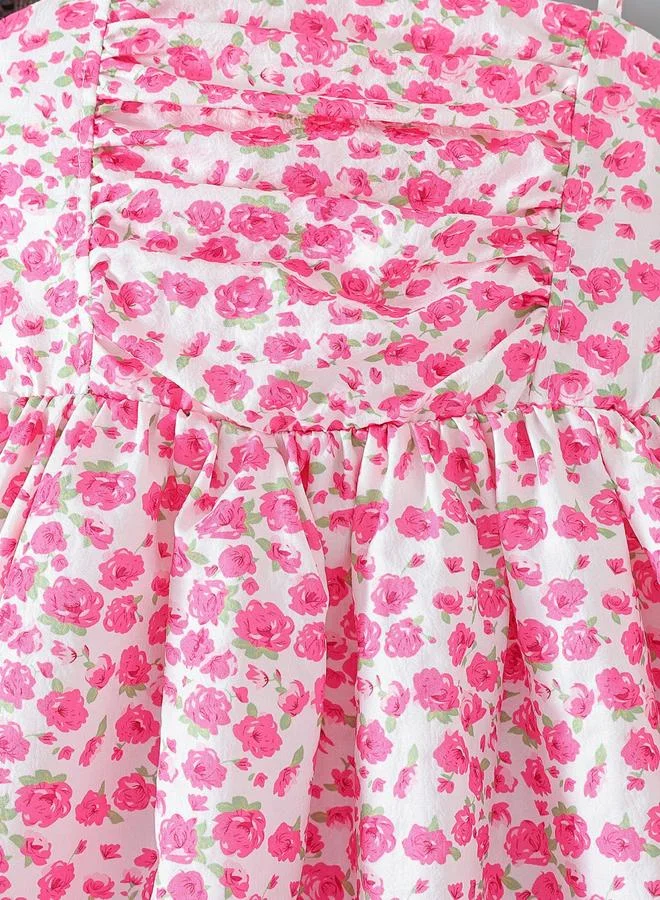 Take Two  Girls Floral Strappy Dress And Denim Jacket Set for Women | Best Price UAE