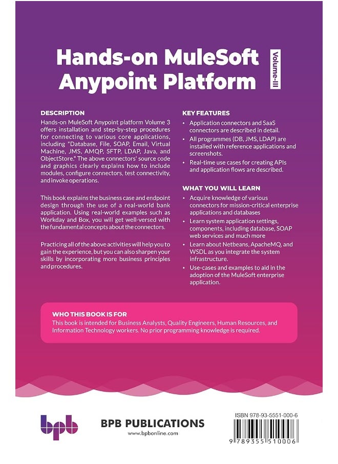 null - Hands-on MuleSoft Anypoint Platform Volume 3: Implement various connectors including Database, File, SOAP, Email, VM, JMS, AMQP, Scripting, SFTP, LDAP, Java and ObjectStore - Image 1