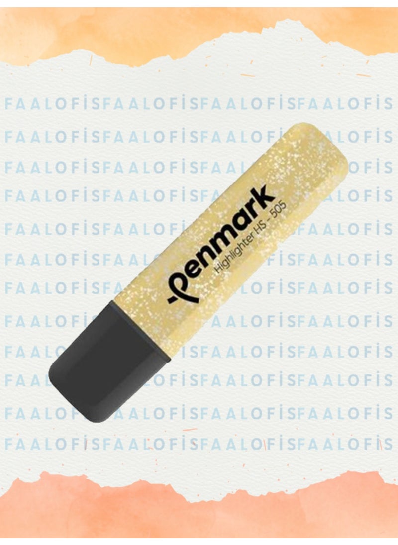 PENMARK HS-505 Refillable Highlighter Pen Metallic Glitter 5 Pieces 