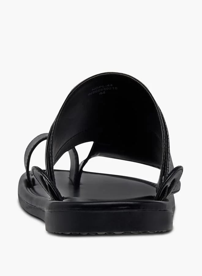 LBL by Shoexpress Men's Textured Slip-On Arabic Sandals with Toe Loop Detail