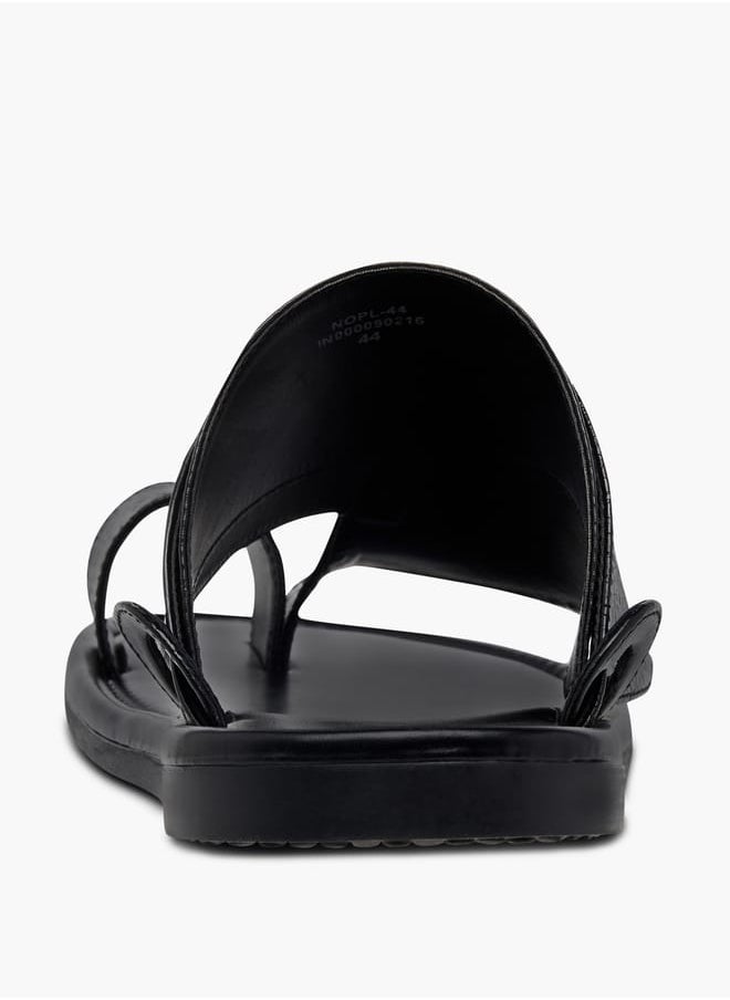 LBL by Shoexpress Men's Textured Slip-On Arabic Sandals with Toe Loop Detail  - Image 4