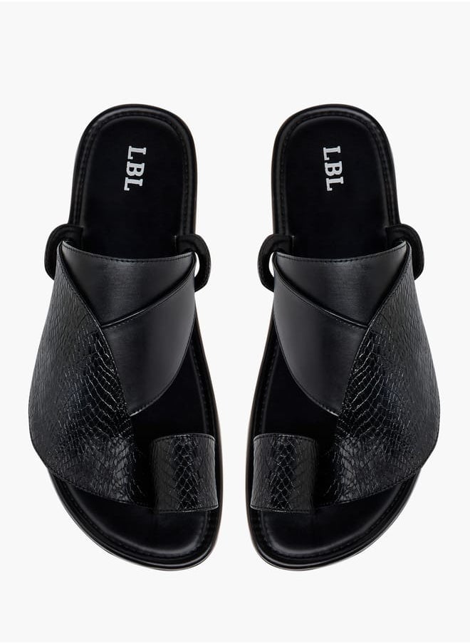 LBL by Shoexpress Men's Textured Slip-On Arabic Sandals with Toe Loop Detail  - Image 1