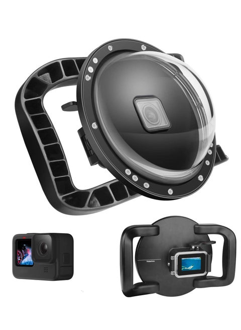 Dual-Handle Stabilizer Grip Dome Port for GoPro Hero 9/10 Action Camera-Overall Design, Convenient Operation, Waterproof up to 45M/147ft