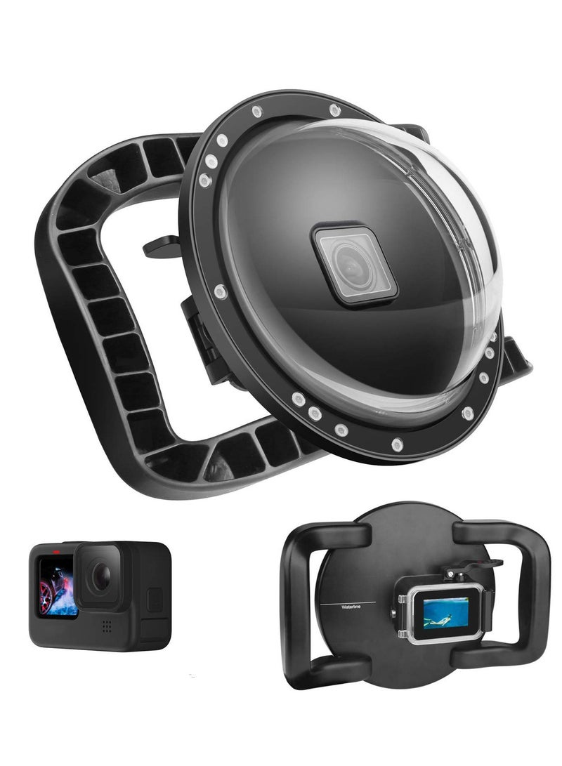 Dual-Handle Stabilizer Grip Dome Port for GoPro Hero 9/10 Action Camera-Overall Design, Convenient Operation, Waterproof up to 45M/147ft