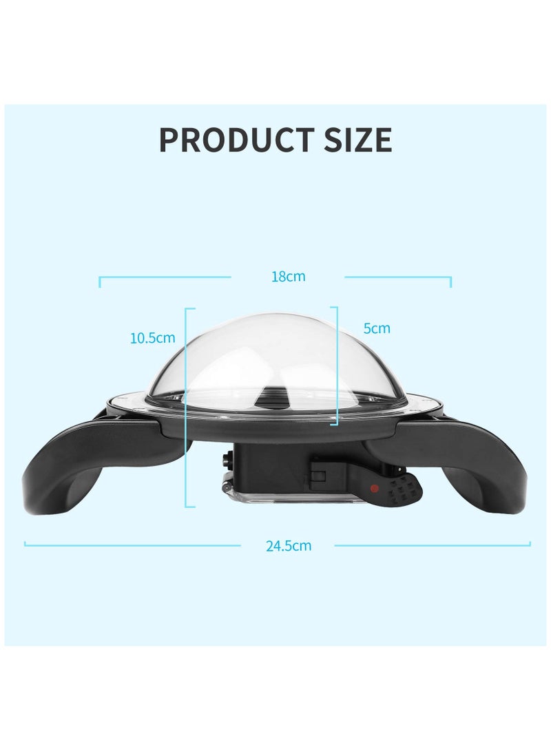 Dual-Handle Stabilizer Grip Dome Port for GoPro Hero 9/10 Action Camera-Overall Design, Convenient Operation, Waterproof up to 45M/147ft