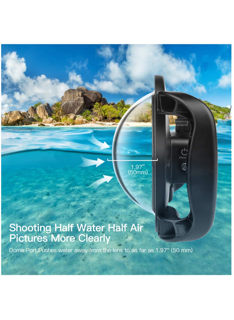 Dual-Handle Stabilizer Grip Dome Port for GoPro Hero 9/10 Action Camera-Overall Design, Convenient Operation, Waterproof up to 45M/147ft