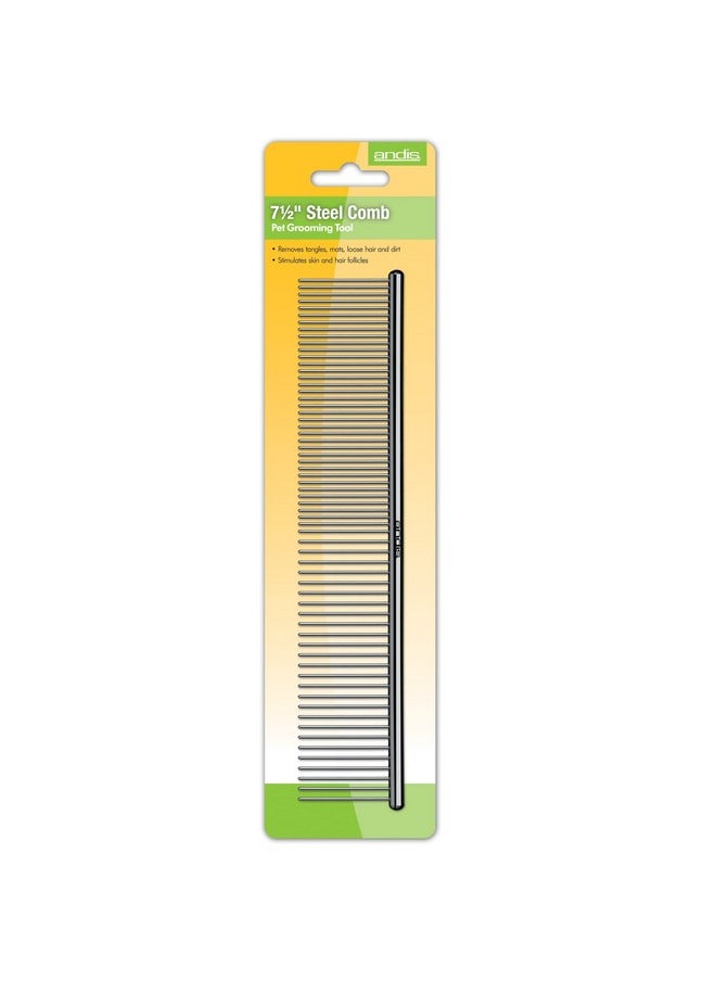 andis - 65730 StainlessSteel Comb For Knots, Mats & Loose Hair Removal  Effective Dematting Tool, Comfortable, Lightweight, Portable & Safe For Dogs, Cats & Pets  Silver, 71/2Inch - Image 1