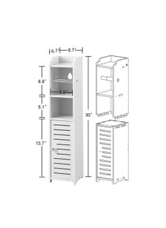 COOLBABY Bathroom Toilet Side Cabinet Multi Layer Bathroom Storage Rack for Small Space Bathroom with Toilet Roll Holder - pzsku/Z6ED2F543FC828137E2BDZ/45/_/1712475721/25a8801d-e830-4769-a216-a1ecbeb0f47d