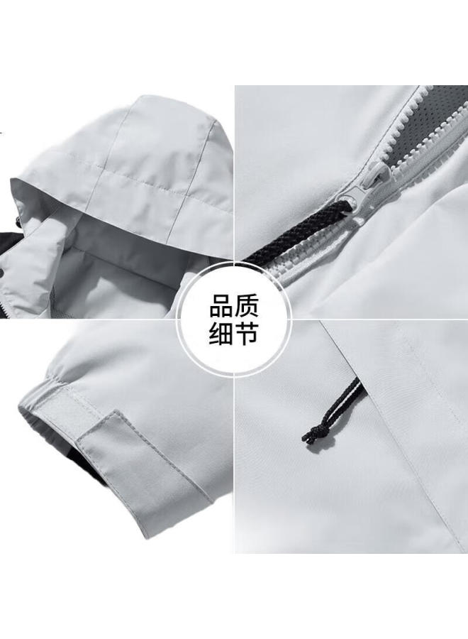 Vancamel Jacket, Casual Sports Outdoor Windbreaker, American Street Style, Unisex Outerwear, Ivory White, Xl - Image 3