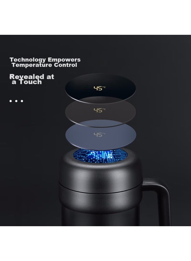Tomimitsu Fuguang Insulated Mug, 316 Stainless Steel, Smart Temperature Display, High-end Large Capacity, Office Water Cup, Keeps Cold, Desktop Gift, 580ml - Image 4