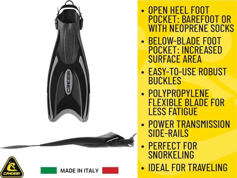 Cressi Palau Fins - Adjustable Long or Short Fins for Snorkelling and Swimming - Image 4