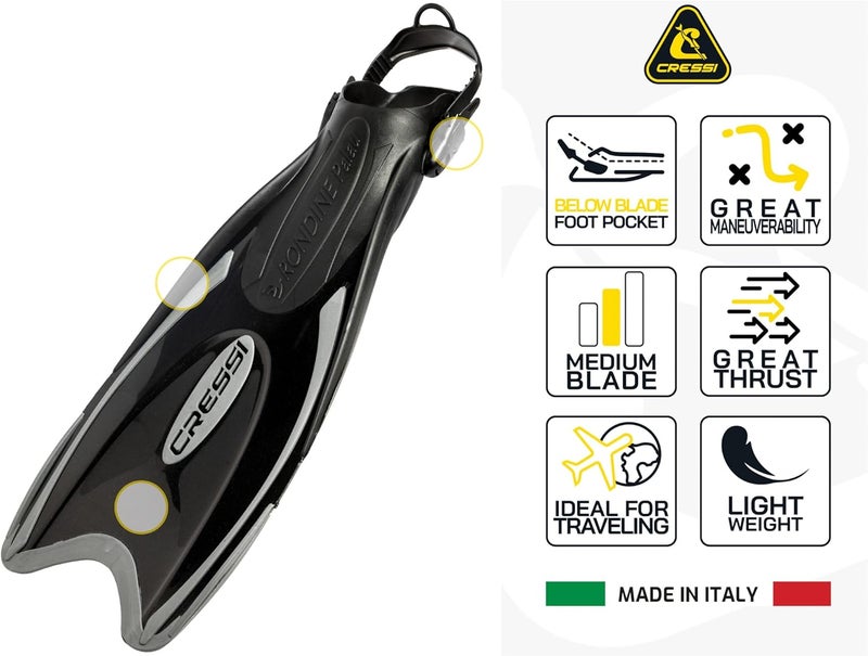 Cressi Palau Fins - Adjustable Long or Short Fins for Snorkelling and Swimming - Image 3