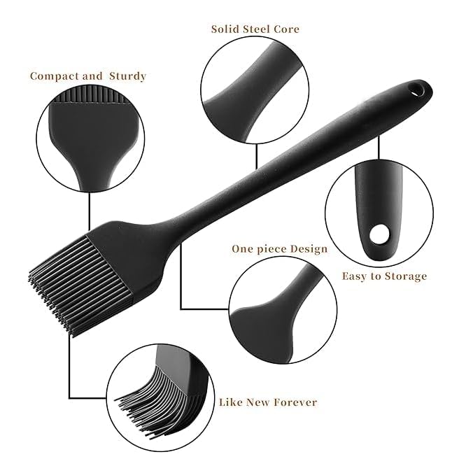 ZORZOP 3 Air Fryer Silicone Liners 3 Air Fryer Accessories 75 inch 35 Qt Food Grade Reusable Silicone BasketsPotsLiners with Oven Mitts Basting Brush Multicolour - Image 3
